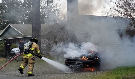 Car Goes Up In Flames Near North Beach Park Port Townsend Leader