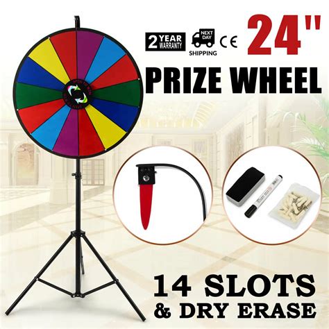 60cm Party Prize Wheel Editable Dry Erase Spin Win Fortune Spinning Stand Game Color Prize Wheel