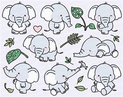 Cute Elephant Drawing Elephant Art Cute Animal Drawings Kawaii