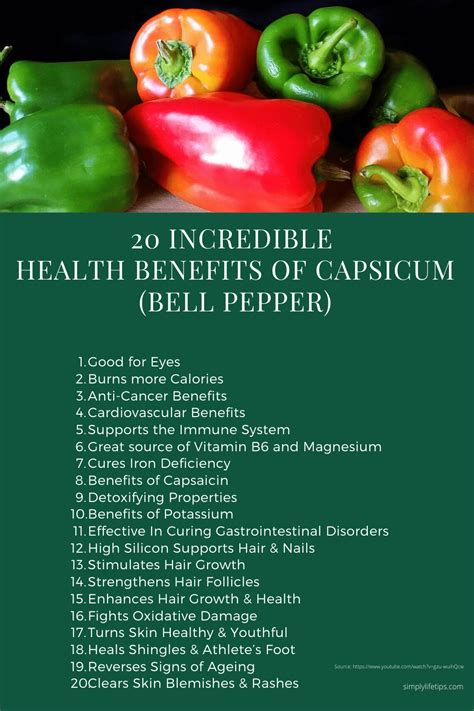 20 Incredible Health Benefits Of Capsicum Bell Pepper Simply Life Tips