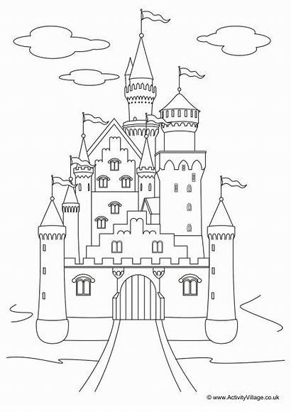 Castle Colouring Fairytale Fairy Drawing Pages Log