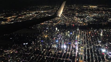 Stunning Night View Of Manhattan American Airlines Flight Aa 352