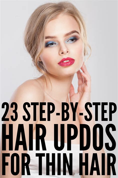 When creating an updo on thinner hair, it can be helpful to create a base for your 'do. Quick & Elegant: 23 Step-by-Step Updos for Thin Hair ...