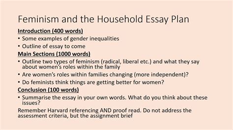 Feminism And The Household Essay Plan Youtube