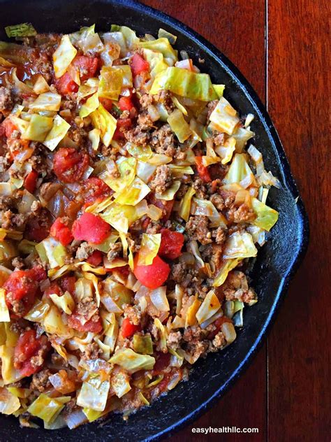 Choosing a diabetic meal plan from oota box for healthy living! Skillet Unstuffed Cabbage Rolls | EasyHealth Living
