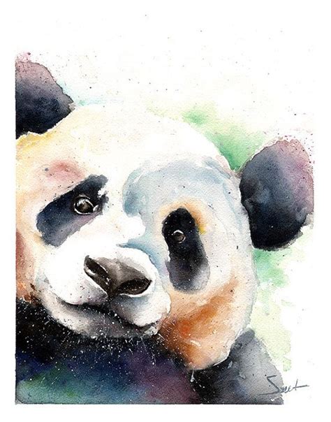 Art Print Panda Watercolor Painting Painting Watercolor