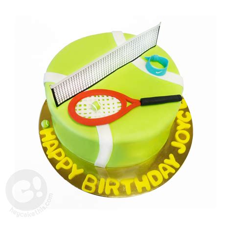Tennis Ball Cake Made For A Sports Fan Covered In Vibrant Green And Little Models Of A Tennis