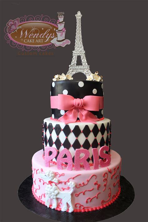 Paris Theme Cake From Paris Birthday Cakes Paris