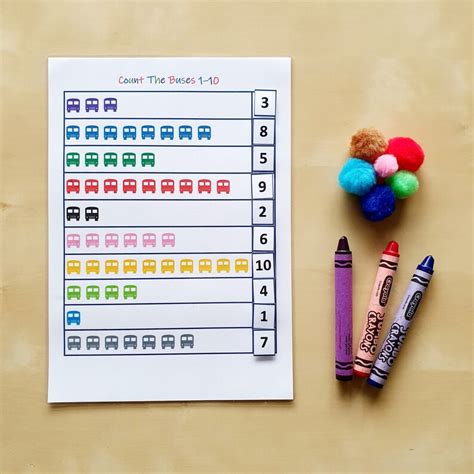 Counting Numbers 1 10 Printable Learn To Count Busy Book Etsy