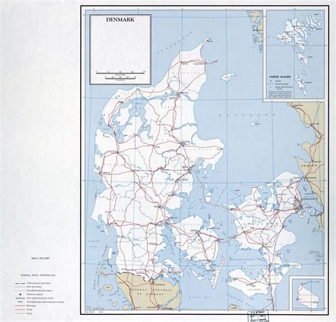 Large Scale Political And Administrative Map Of Denmark With Roads