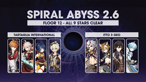 Spiral Abyss 26 Tartaglia And Itto Floor 12 Clear Youtube