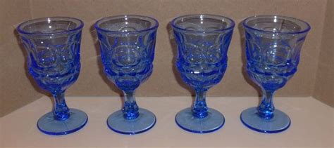 Set Of 4 Fostoria Argus Blue 2770 Hfm Henry Ford Museum 4 Oz Etsy