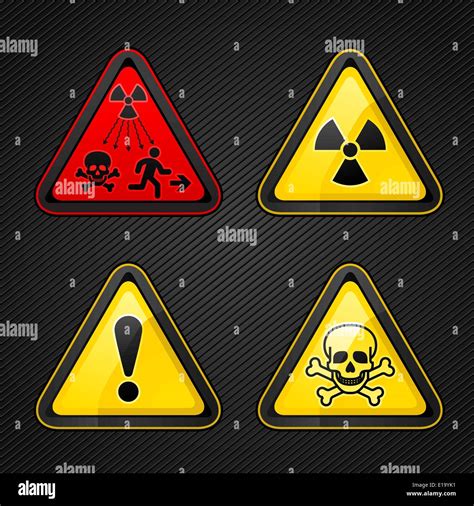 Triangular Warning Hazard Set Signs New Symbol Launched To Warn Public