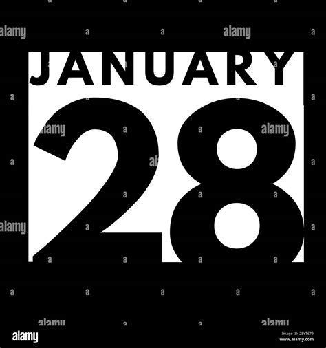 28 De Enero Plano Moderno Diario Calendario Icono Fecha Día Mes