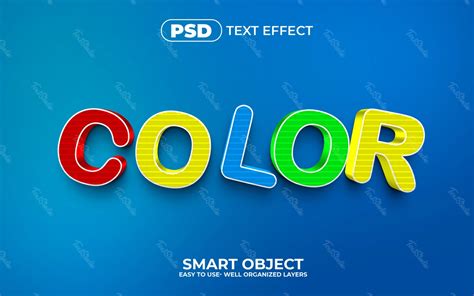 Multi Color 3d Text Effect Photoshop Premium Psd File