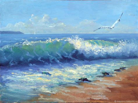 Oil Painting Sea Wave Seascape Order A Painting On Canvas купить на