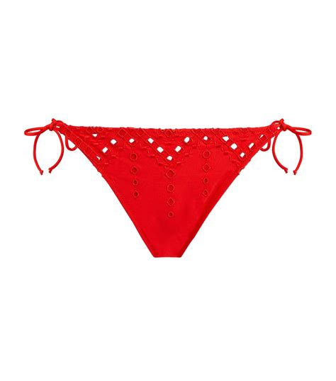 Ermanno Scervino Red Broderie Anglaise Bikini Bottoms Harrods Uk