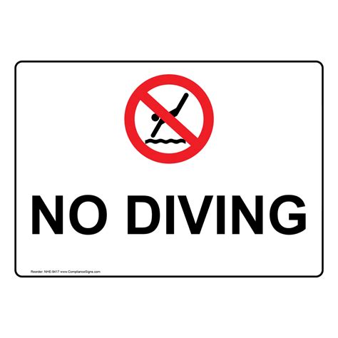 No Diving Sign Nhe 9417 No Swimming Diving