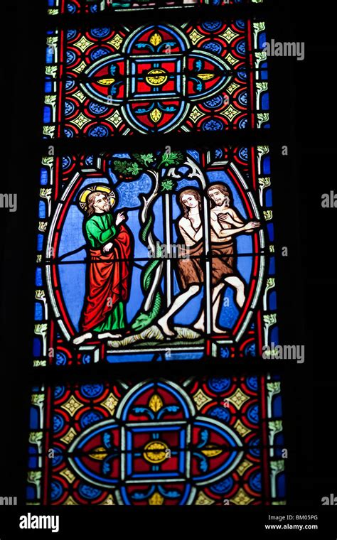 God Evicts Adam And Eve From Garden Of Eden Stained Glass Window Saint