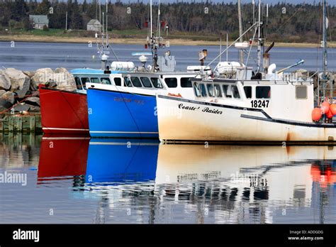 Fishing Boats In East Harbour Ingomar Nova Scotia Canada North