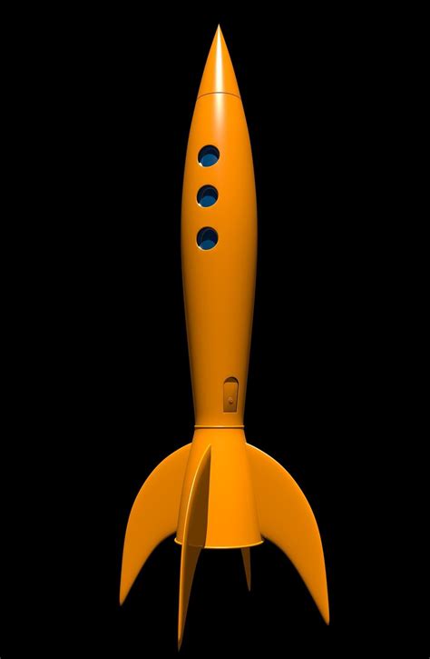 Rocket Orange 3d Model Cgtrader