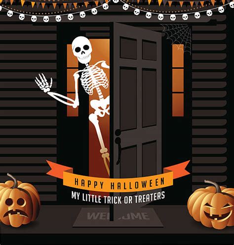 230 Trick Or Treaters Door Stock Illustrations Royalty Free Vector
