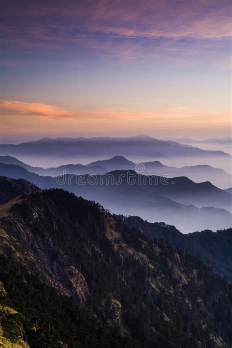 Sea Of Clouds In A Mountain Valley Hehuan Mountain Of Taiwan Asia