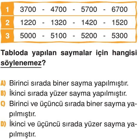 S N F Y Zer Ve Biner Sayma Testleri Matematik Ritmik Sayma Test Z