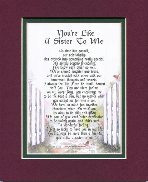 Like A Sister To Me Best Friend Poem Like A Sister Etsy Friend