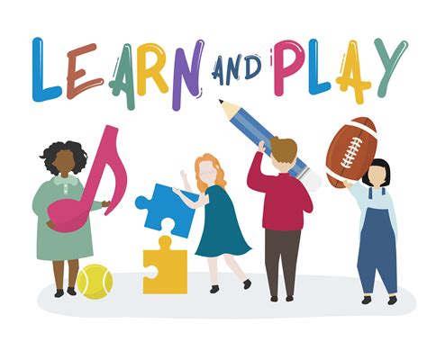 Kids Learning And Playing Illustration Download Free Vectors Clipart