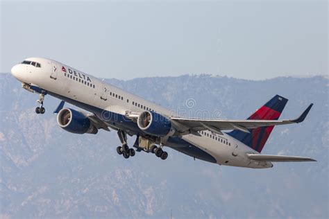 Delta Air Lines Boeing 757 Airplane Taking Off From Los Angeles