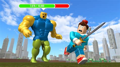 Giant Noob Boss Fight In Roblox Youtube