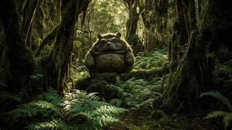 Creature Sitting In The Middle Of A Forest Background 3987 Totoro