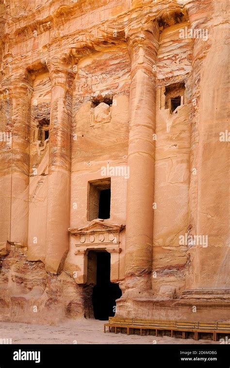 View Of Royal Urn Tomb In Ancient Petra City In Jordan Stock Photo Alamy