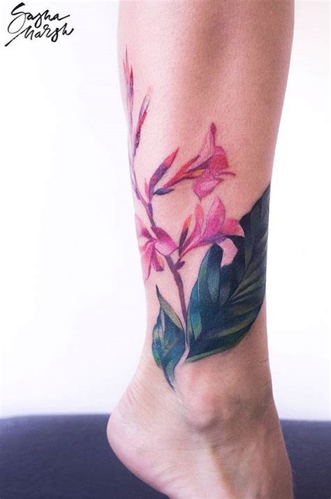 Sasha Marsh Flower Tattoo Watercolor Tattoo Flower Tattoo Russia
