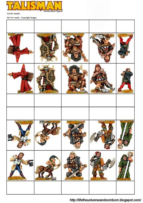 Talisman Papercraft Tabletop Rpg Figures By Pazza Just Print And Play