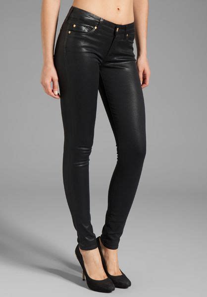 For All Mankind The High Gloss Skinny In High Shine Black In Black