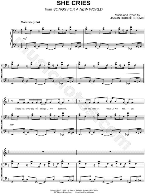 She Cries From Songs For A New World Sheet Music In F Major Transposable Download