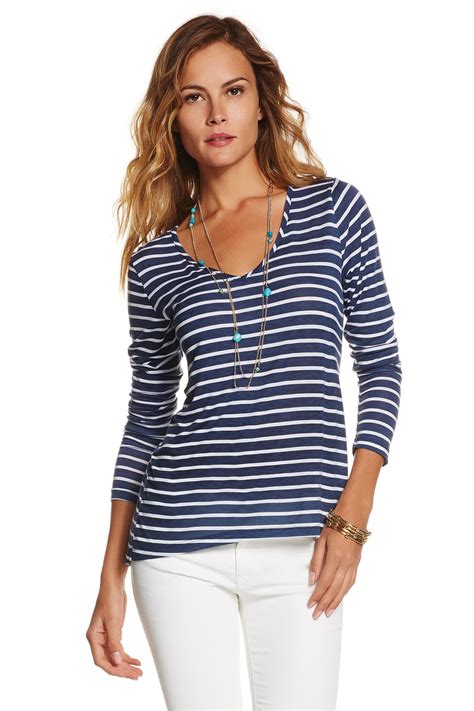 Tart Collections Heloise Top In Navy And White Stripe In Blue Navy Lyst