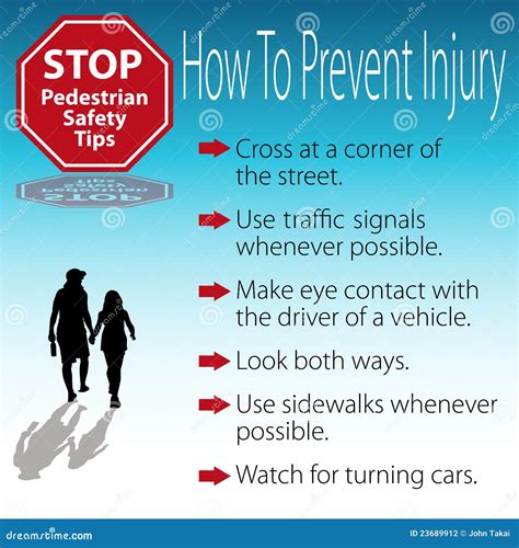 Pedestrian Safety Tips Poster Vector Illustration