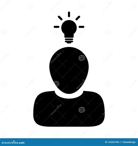 Entrepreneur Icon Vector Male Person Profile Avatar Symbol With Bulb