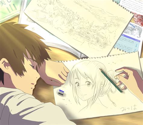 Wallpaper Drawing Illustration Anime Cartoon Your Name Kimi No