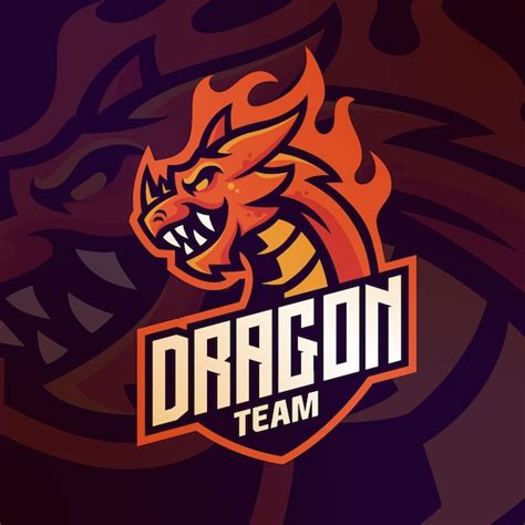 Mascotte De Logo Dragon Pour Modèle De Vecteur équipe De Jeu Esport