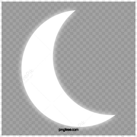 White Moon Crescent Illustrationhalf Moonthe Crescent Moon Png Image