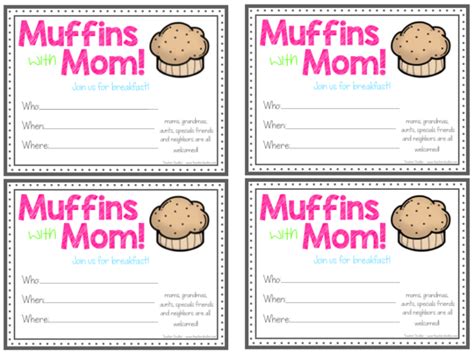 Muffins With Mom Invitation Muffins For Mom Mom Activities Mothers