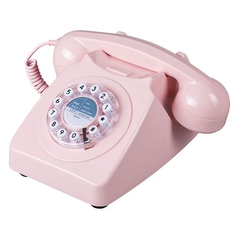Wild And Wolf 746 Push Button Dusky Pink Telephone Hurn And Hurn Pink