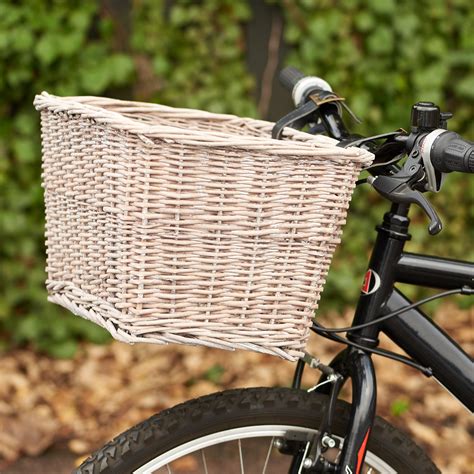 Pedalpro Vintage Hand Woven Rectangle Front Wicker Bike Basket Bicycle