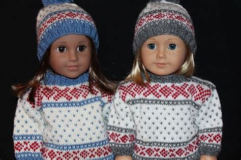 Ravelry Ski Sweater With Hat Pattern By Astrid Aesoey Twin Dolls Girl