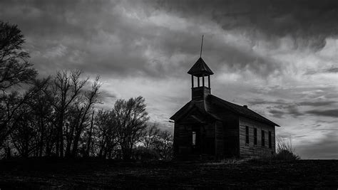 Abandoned Clouds Dark Education Nebraska Dramatic Spooky