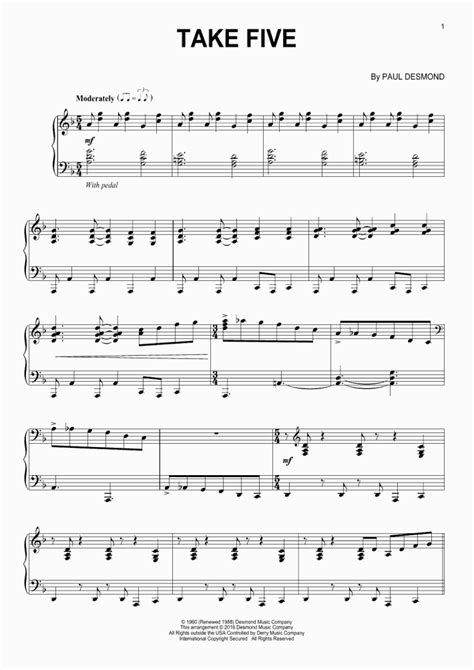 Amazing songs, support is amazing, easy to understand and also brilliant courses. Take Five Piano Sheet Music | OnlinePianist